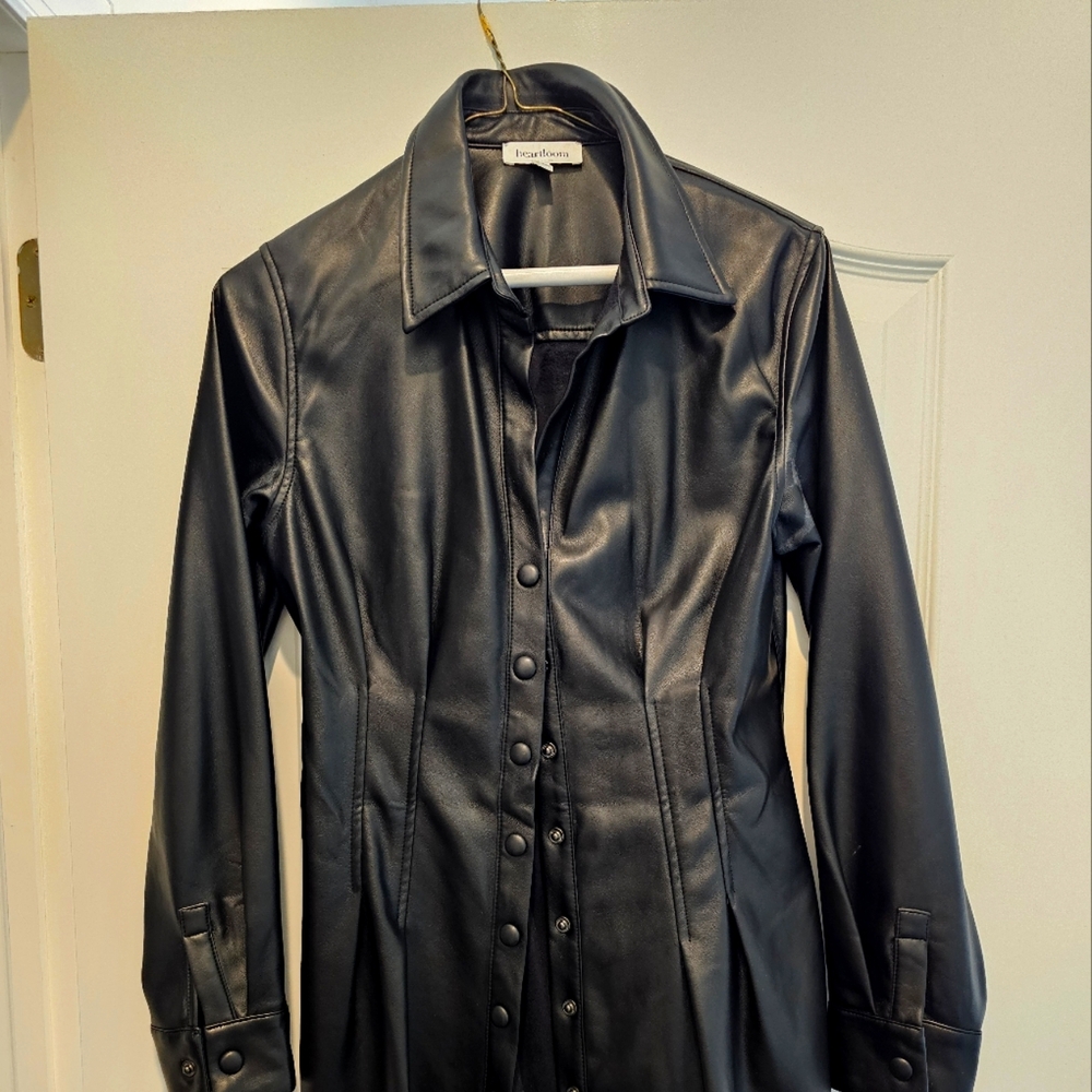 Black Faux Leather Dress